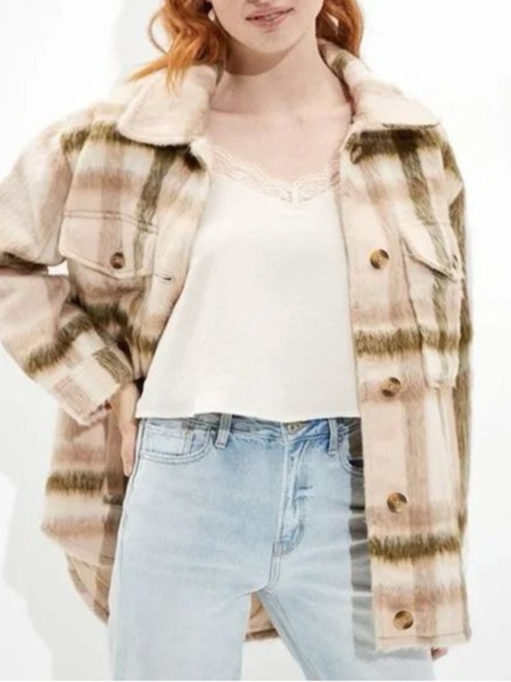 NWOT American eagle plaid Shacket
